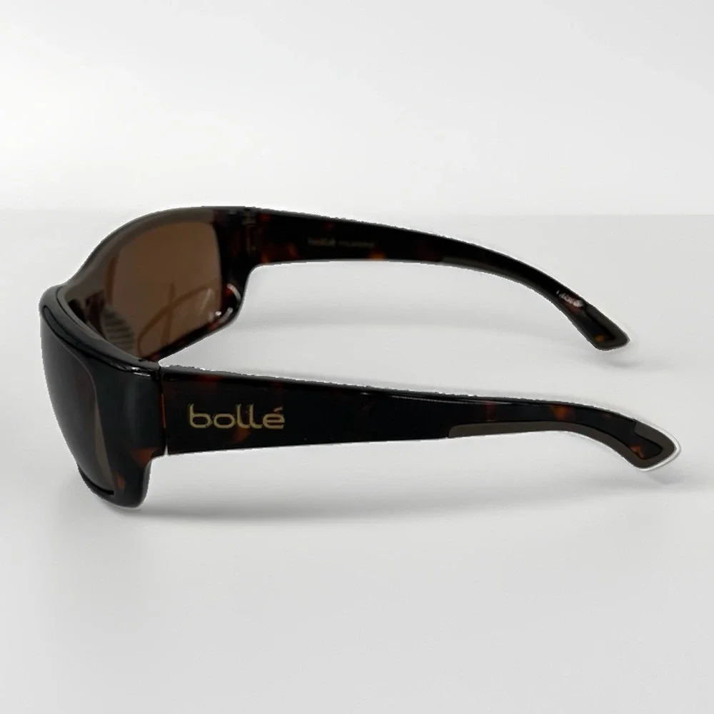 Bollé Guide 11605 Polarized Sunglasses Brown Tortoise Wraparound Frames